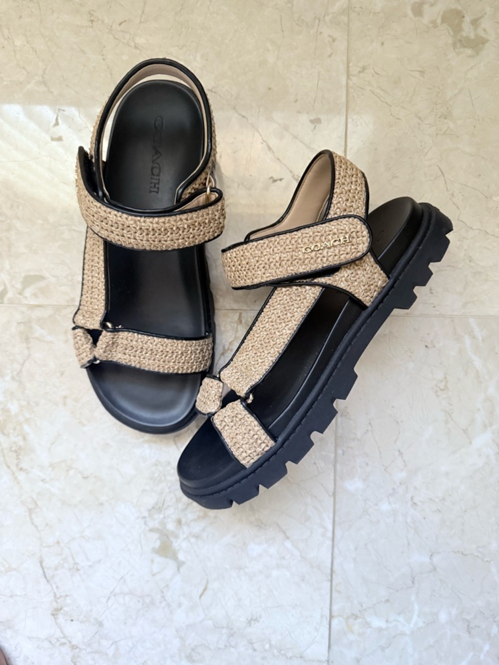 Coach Brynn Raffia Sandal